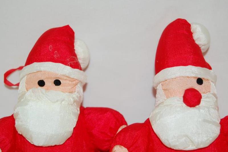 Lot of 8 Santa Claus Ornaments 2 Color Changing 6 Plush Oriental Trading