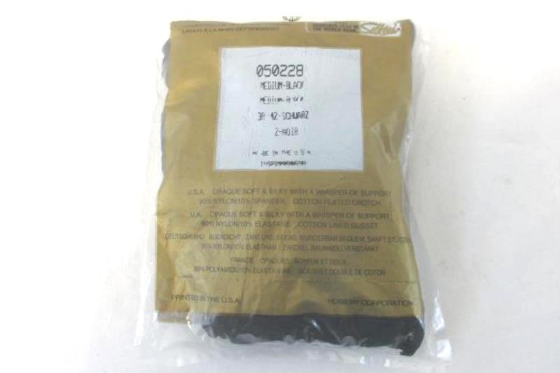 Vintage Silkies Opaque Nylons Black Women's Size Medium 050228