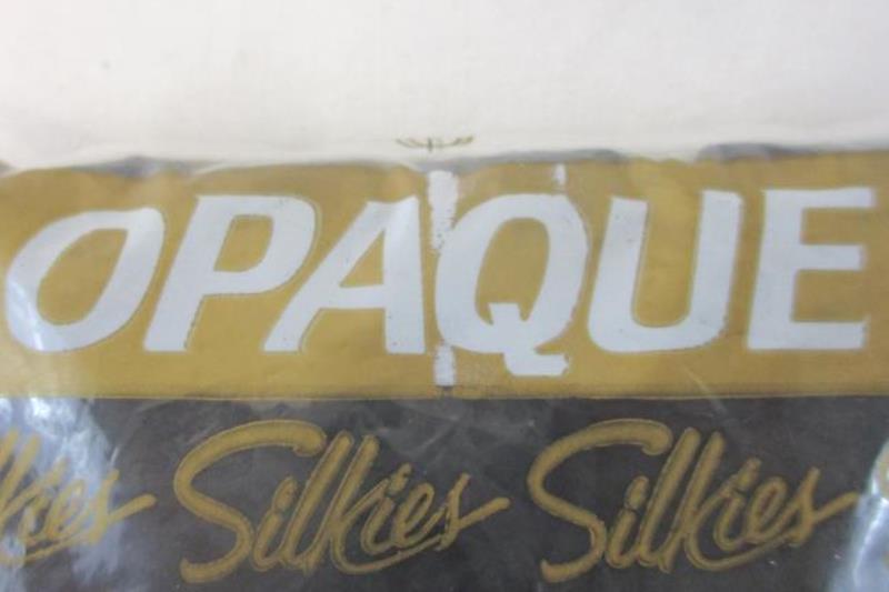 Vintage Silkies Opaque Nylons Black Women's Size Medium 050228