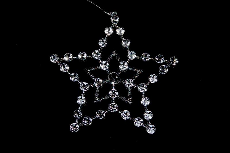 Lot of Christmas Ornaments Beads Metallic Stars Hanging Tree Decor