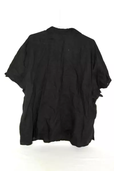 Lane Bryant Button Up Top Black Short Sleeves Pocket Women's Size 26/28