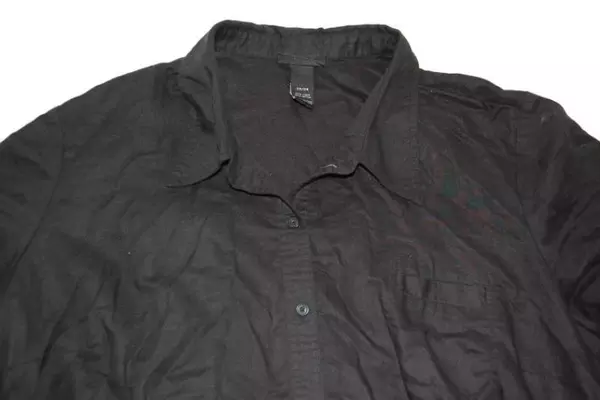 Lane Bryant Button Up Top Black Short Sleeves Pocket Women's Size 26/28