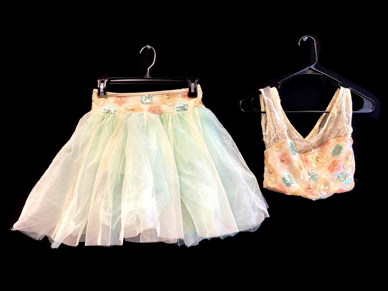 Weissman Costumes 2 Piece Tulle Dress Mint Green Sequin Size SA