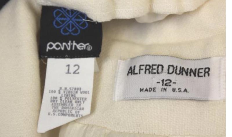 Alfred Dunner Skirt Suit Set Blazer Jacket Cream Women's Sz 12 100% Virgin Wool