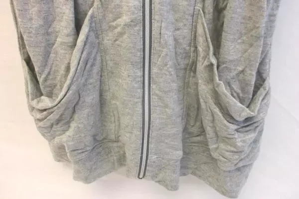 Athleta Sleeveless Full Zip Sweater Gray Women's Size XS Drawstring Pockets