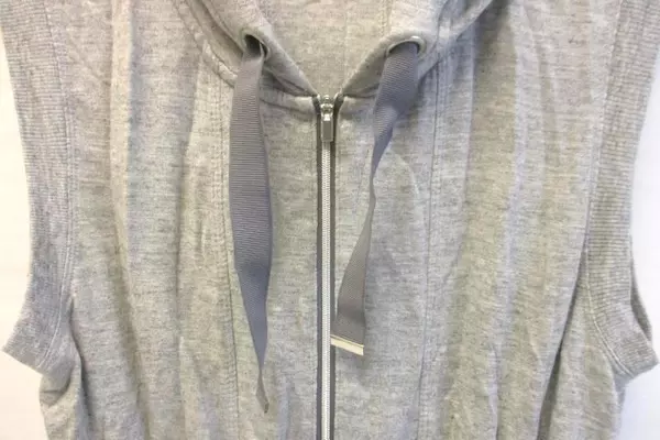 Athleta Sleeveless Full Zip Sweater Gray Women's Size XS Drawstring Pockets