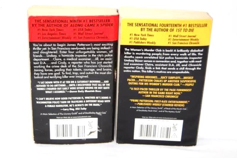 Lot of 2 James Patterson Paperback Novels 1st To Die 2nd Chance Warner