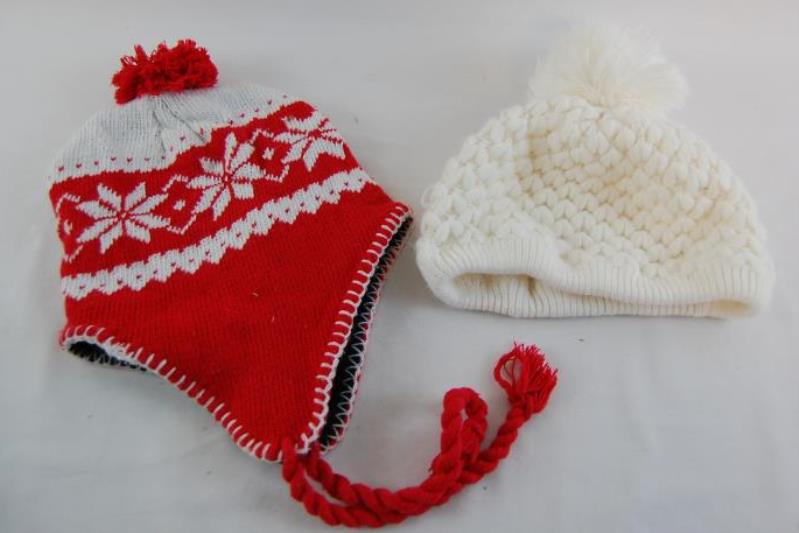 Lot of Women's Hats Scarf Scarves Beanies Gloves Black White Red Knit
