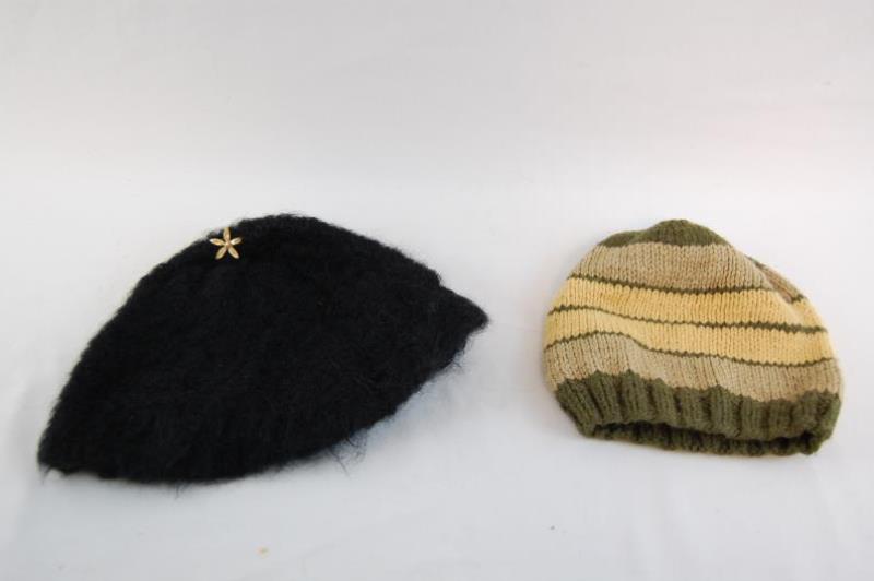 Lot of Women's Hats Scarf Scarves Beanies Gloves Black White Red Knit