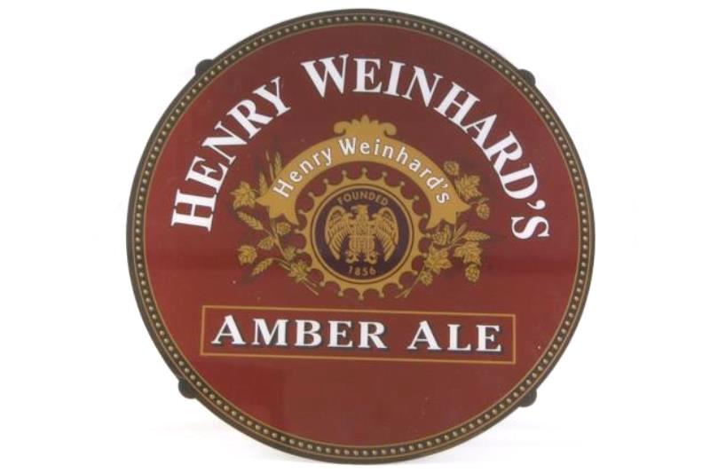 Henry Weinhard's Amber Ale Beer Bar Plastic Sign Man Cave Garage Bar
