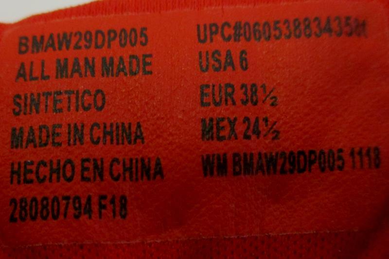 Athletic Works 02 Air Sneakers Men's Size 6 Red Black Lace Up Closure Footwear