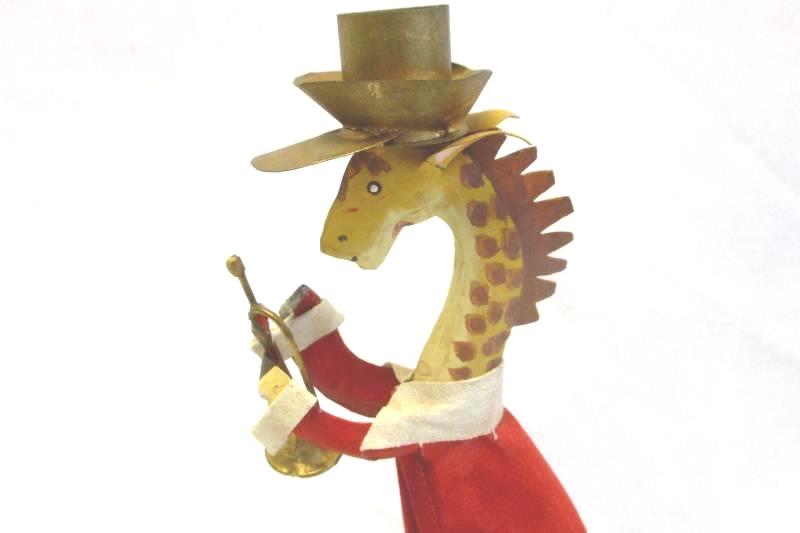 Vintage Silvestri Painted Metal Giraffe Taper Candle Holder 10.25 in