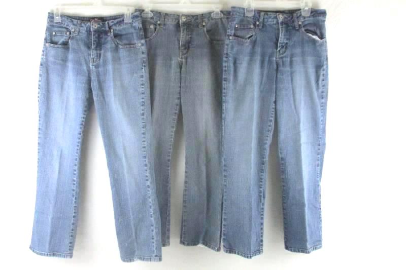 Lot Of 5 Vintage L.A. Blues Women's Flare Leg Jeans Size 4P Petites Medium Wash