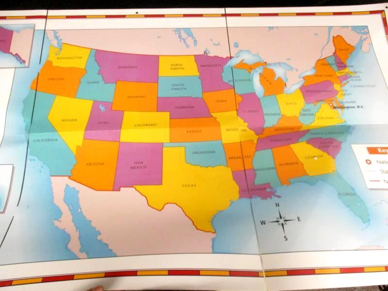 Lot 2 Houghton Mifflin Pre K Large Wall Maps Double Side World USA Neighborhood