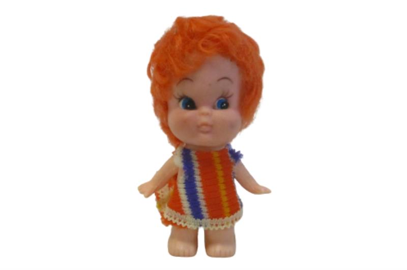 Lot of 3 Vintage Plastic Dolls With Rooted Hair Blonde Brown Orange