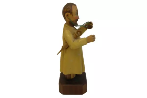 Vintage General Practitioner Doctor Wood Carving Figurine Brown