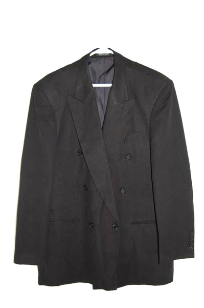 Vanetti Jacket Men's Size 42L Black Blazer Pockets Dry Clean Shoulder Pads