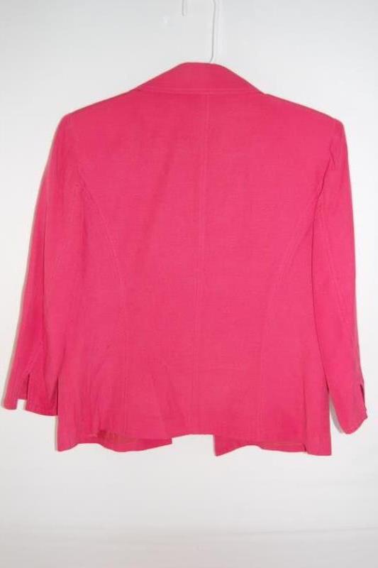 Coldwater Creek Silk Blend 1/2 Sleeve Jacket Hot Pink Women's Petite Small PS