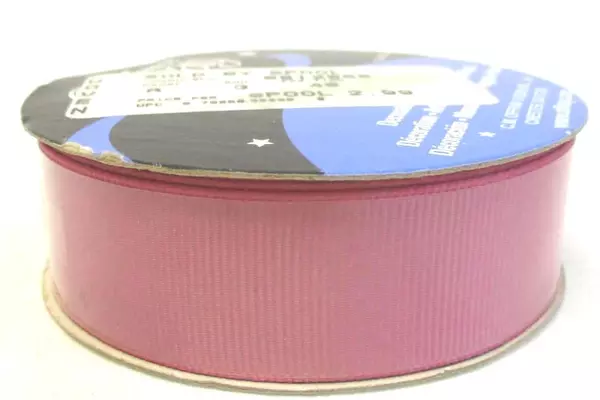3 Rolls Of Vintage Offgray Grosgrain And Satin 1.5" Ribbon PinkColor 54 Feet