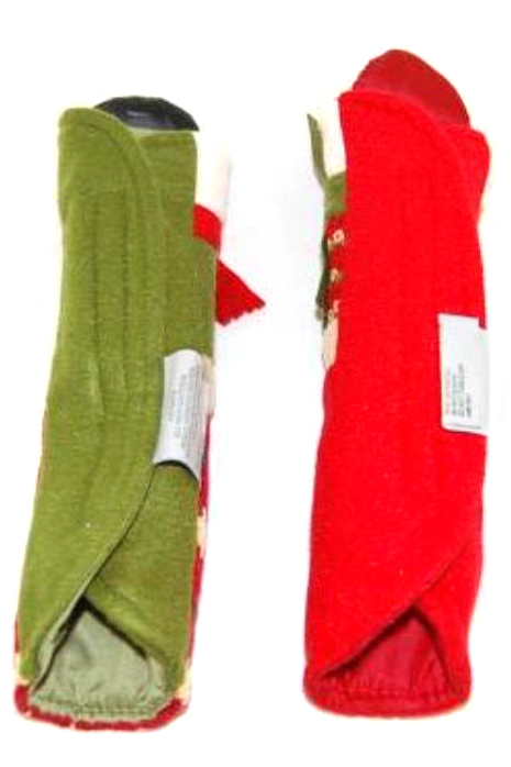 Lot of 2 Holiday Seat Belt Covers Snowmen Buttons Scarf Unbranded Green Red