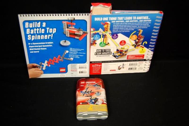 Lot of 3 Lego Blocks Books Chain Reaction Crazy Action Contraptions Incomplete