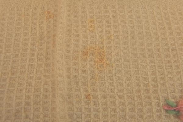 Vtg Handmade Christening Blanket Cream Pink Blue Flowers 40" x 28" With Tassles