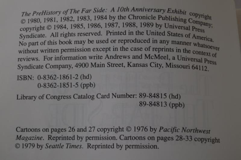 The PreHistory Of The Far Side 10th Anniversary Exhibit By Gary Larson Paperback