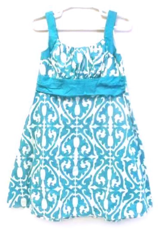 Dress Barn DB Sleeveless Fit & Flare Dress Women's Size 14 Plus Teal White
