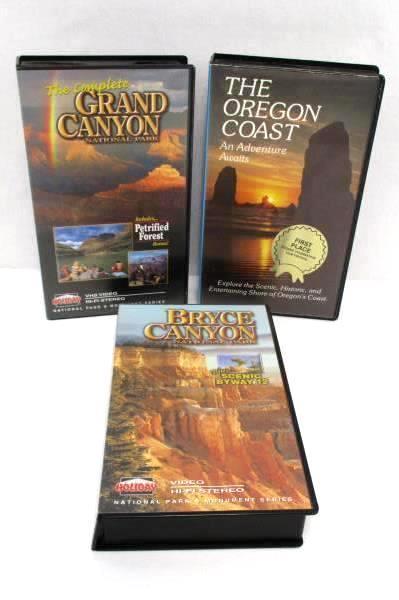 Lot of 3 Travel Themed VHS Movies Holiday Bryce & Grand Canyon Oregon Coast