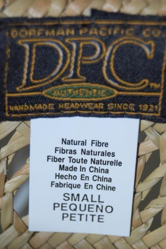 Dorfman Pacific Company Authentic DPC Hat Men's Size Small Sun Boaters Straw