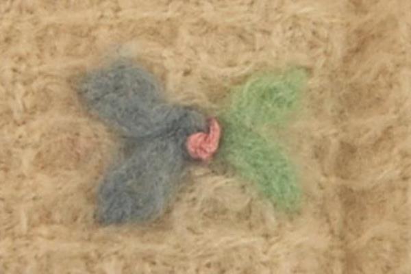 Vtg Handmade Christening Blanket Cream Pink Blue Flowers 40" x 28" With Tassles