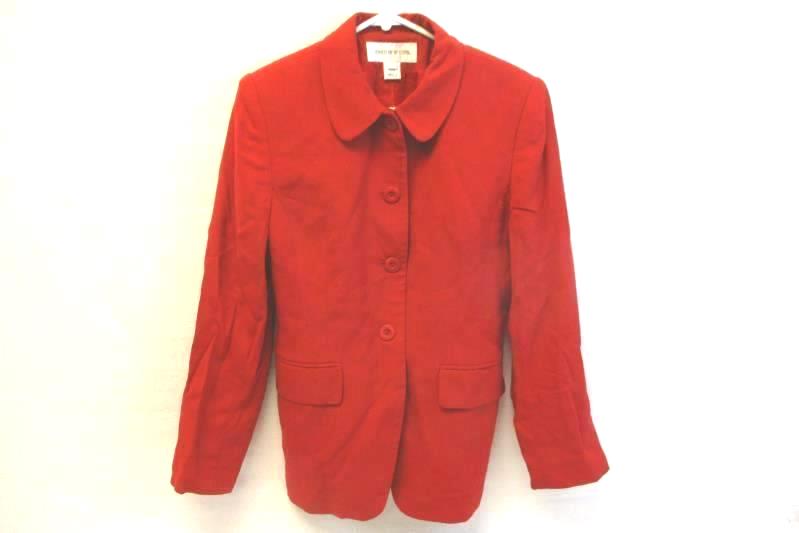 Vintage Jones New York Full Button Up Suit Jacket Women's Size 8 Bright Red