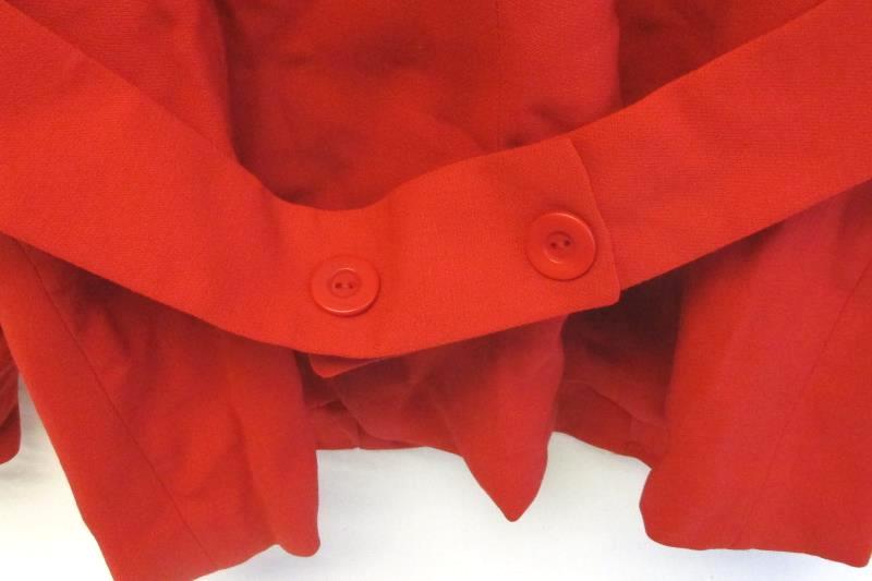 Vintage Jones New York Full Button Up Suit Jacket Women's Size 8 Bright Red