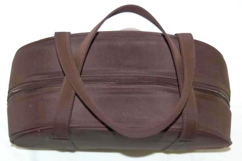 Large Craft Storage Tote Bag Brown Blue Polka Dot Separated Compartments Zipper
