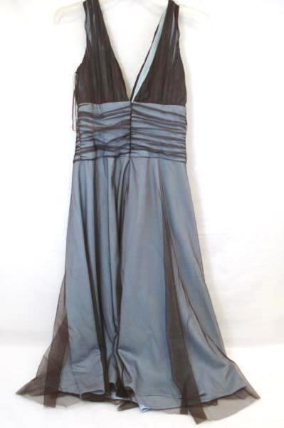 JS Boutique Dress Blue Brown Beads w/ Brown & Clear Beads Women's Size 6