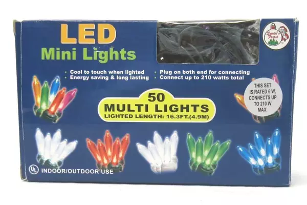 Santas Forest LED Mini Lights 50 Count 16.3 ft Multicolor Indoor Outdoor