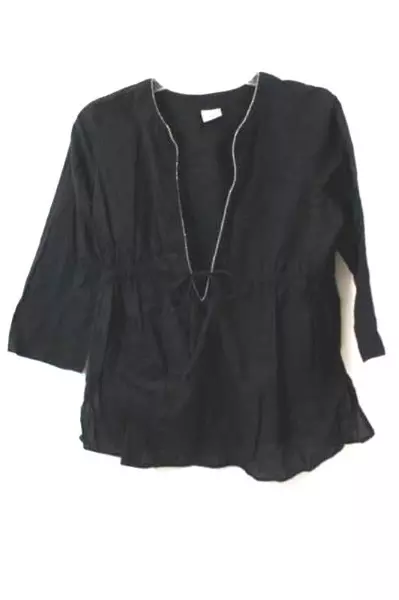 Women's Maternity Shirt By Old Navy Black V-Neck Long Sleeve Size S