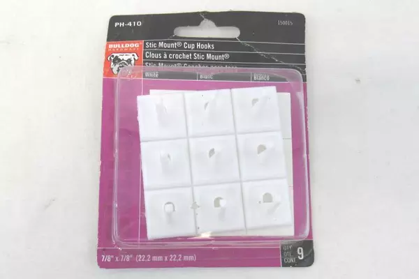 Lot of 3 Packages Bulldog Hardware Stic Mount Cup Hooks 27 Total