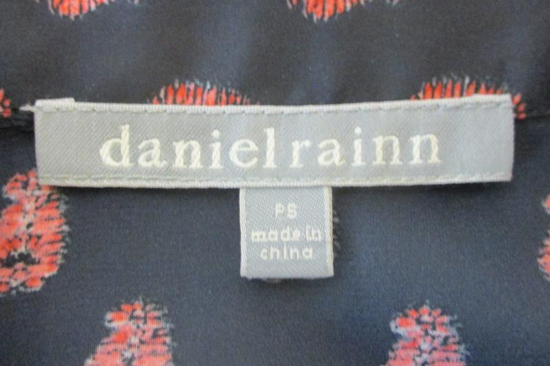 Daniel Rainn Long Sleeve Blouse Women's Petite Small PS Paisley Collared Satin