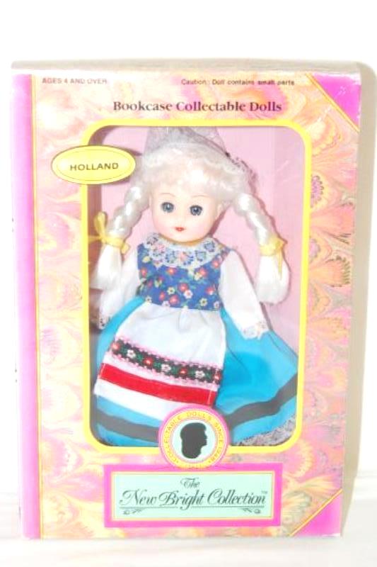 Lot of 2 The New Bright Collection Bookcase Dolls Italy Holland Original Boxes