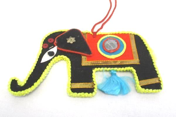 Lot of 2 Hanging Elephant Charms Multicolored Embellished Pink Black