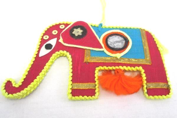 Lot of 2 Hanging Elephant Charms Multicolored Embellished Pink Black