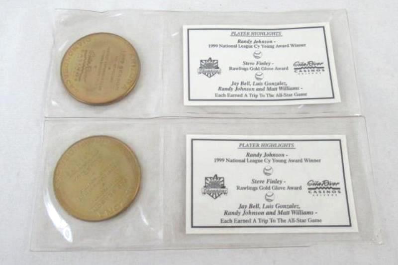 Lot 2 Arizona Diamondbacks 1999 Champions World Series Gila River Casinos Tokens