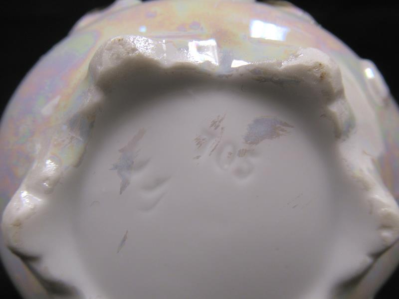 Vintage Opalescent Porcelain Footed Cup Gold Gild Embossed Flower And Trim
