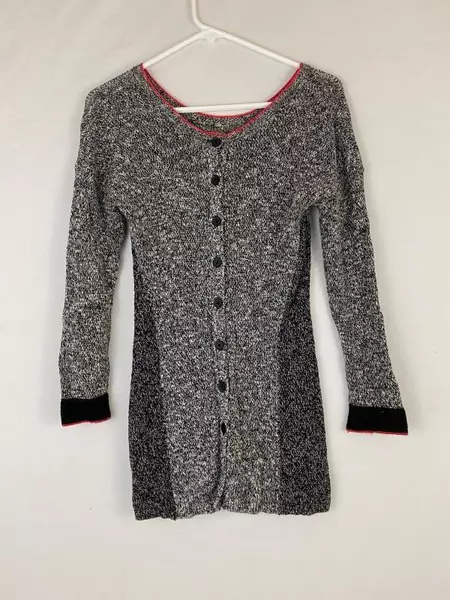 Nic And Zoe Knit Sweater Top Women's Size Small Crochet Black White Pink