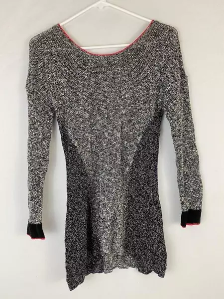 Nic And Zoe Knit Sweater Top Women's Size Small Crochet Black White Pink
