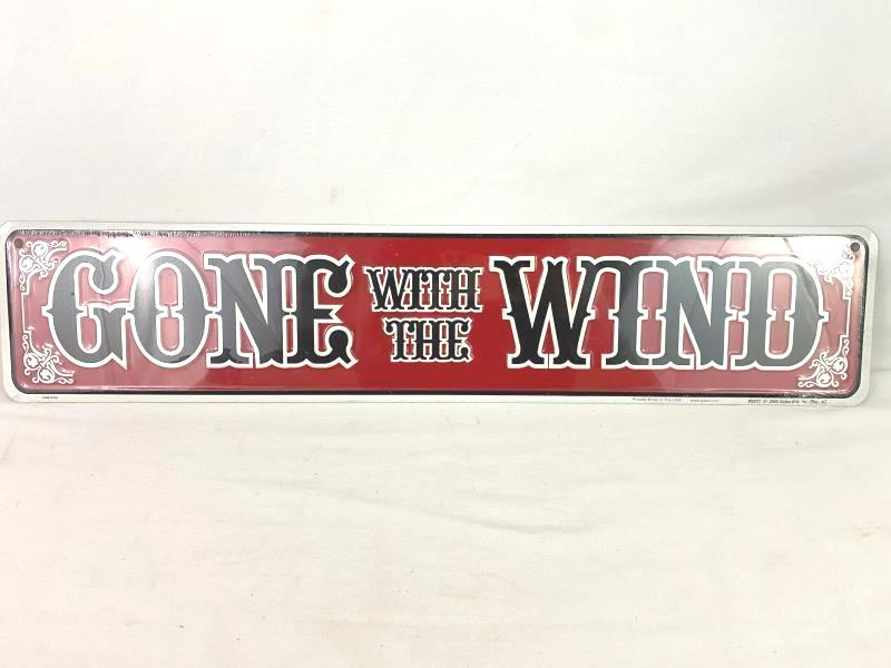 Gone With The Wind Metal Wall Sign Street Sign Style 2005 Made in The USA