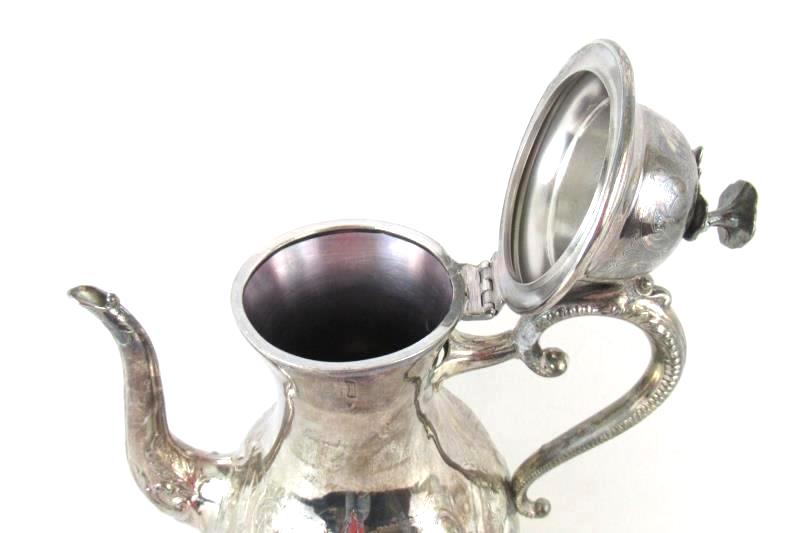 Antique Atkinson Brothers Ornately Embossed Floral Silver Plate Footed Teapot