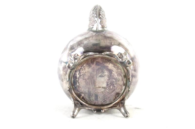 Antique Atkinson Brothers Ornately Embossed Floral Silver Plate Footed Teapot