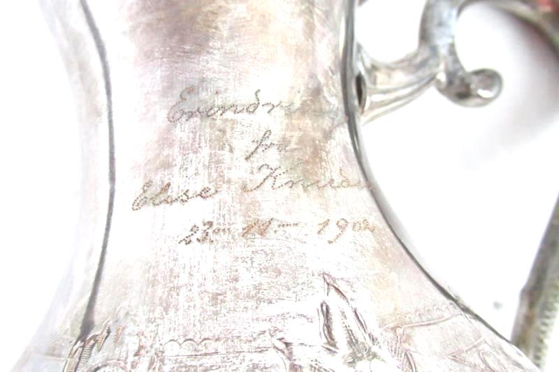 Antique Atkinson Brothers Ornately Embossed Floral Silver Plate Footed Teapot